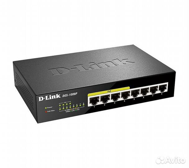 Коммутатор D-Link DGS-1008P/E1A неуправляемый
