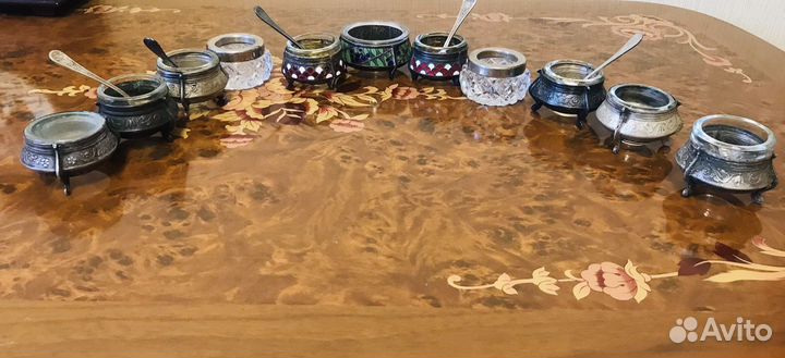 Солонки мельхиор хрусталь СССР