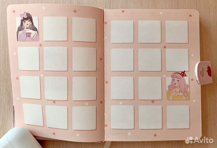 Блокнот для девочек на магните 17 14 см