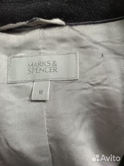 Пальто Marks&Spencer черное шерсть+кашемир классич