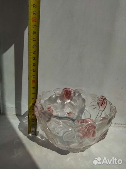 Ваза, тортница из Богемского стекла. Чехия