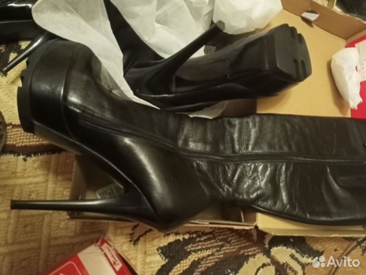 Сапоги женские натуральная кожа 39 40