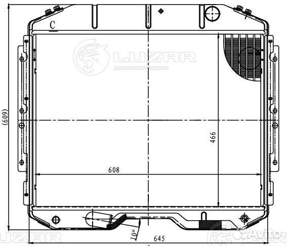 Радиатор газ 33098 с двиг. Ямз 53442 Eвро - 4