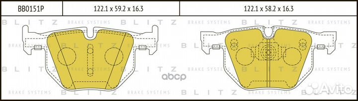 Колодки тормозные дисковые зад BB0151P BB01