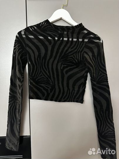 Кроп топ с длинным рукавом, лонгслив