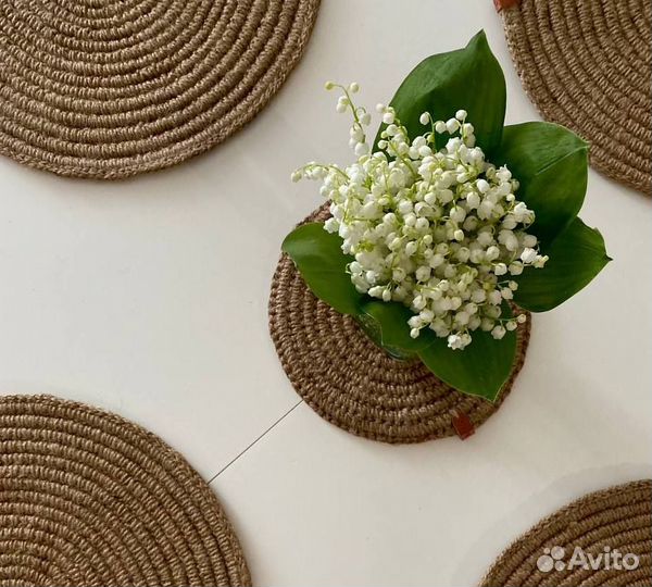 Салфетки из джута и полиэфирного шнура