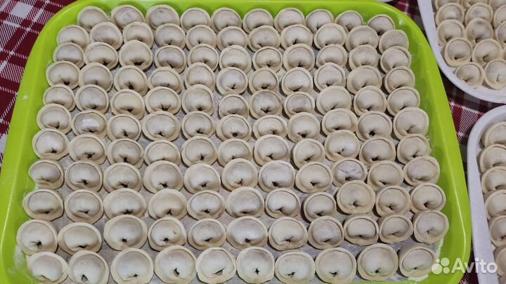 Пельмени домашние, мясо баранины, уток