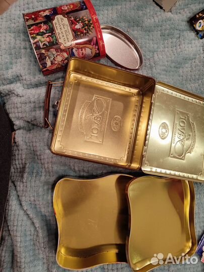 Жестяные коробки банки от чая не СССР - 3 шт