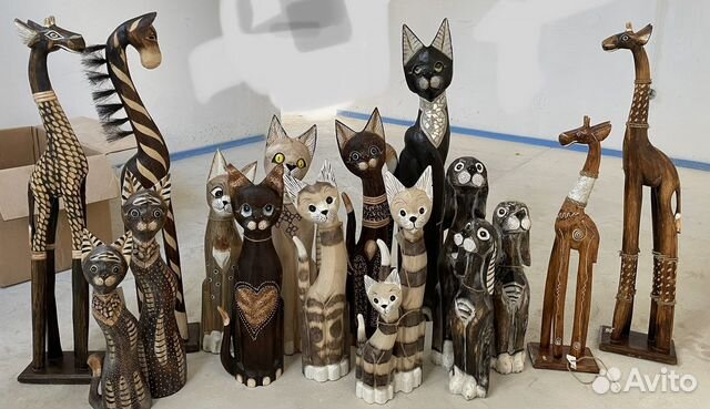 Статуи животных из дерева, фигуры животных