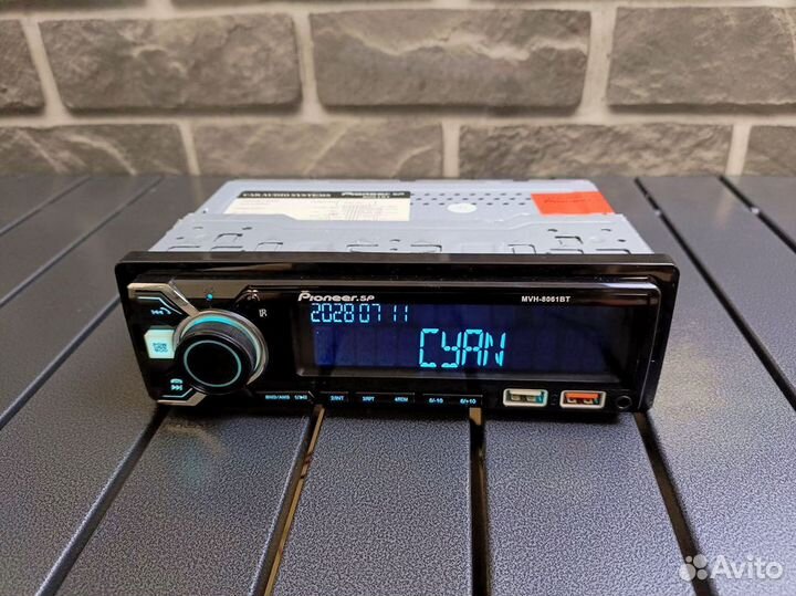 Магнитола Pioneer 1Din 12-24В с bluetooth 60Вт