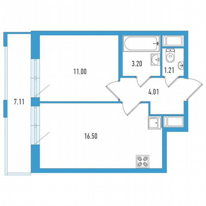 1-к. квартира, 38 м², 5/18 эт.