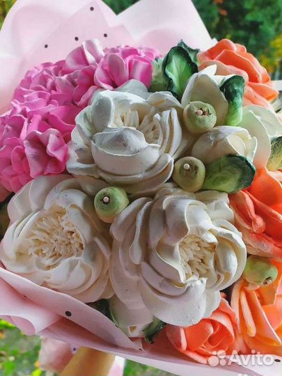 Зефирный букет, съедобные цветы