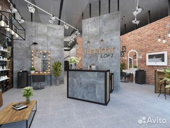 Стойка ресепшн в стиле лофт, мебель для салона кра