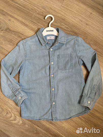 Джинсовая рубашка Mango kids 122-128 размер