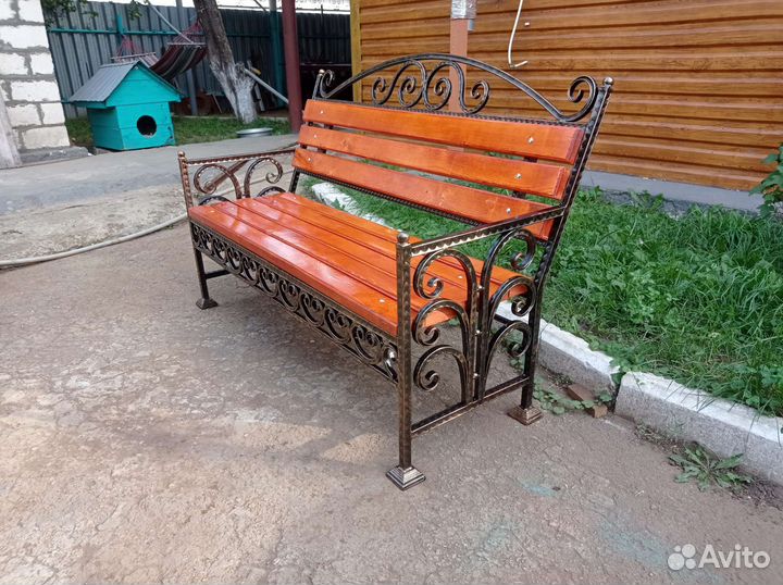 Скамейка садовая кованая