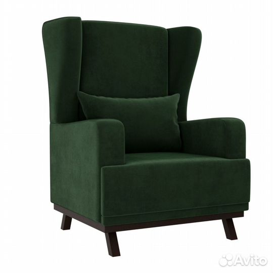 Мягкое кресло Джон, велюр зеленый