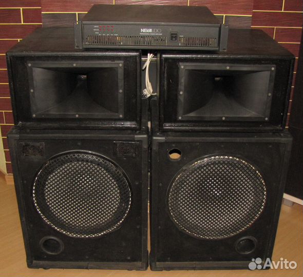 Колонки C-Mark 1100W 4шт Рупорбоксы Сабы Усилитель