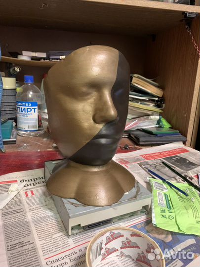 Дизайнерский слепок лица из гипса