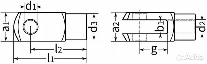 Шарнир вилочный 8х32 DIN 71752 G оцинкованный