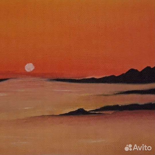 Картина маслом на холсте пейзаж яркий