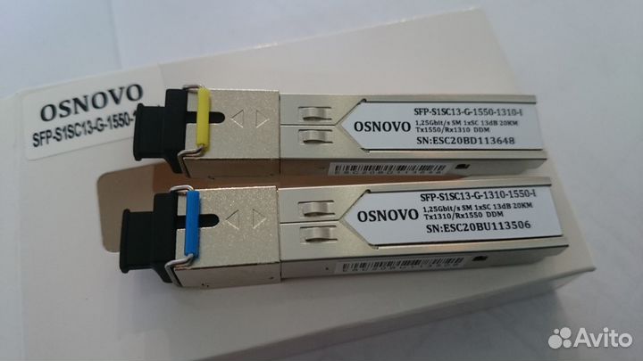 Оптические модули Osnovo SFP-S1SC13-G-1310-1550-I
