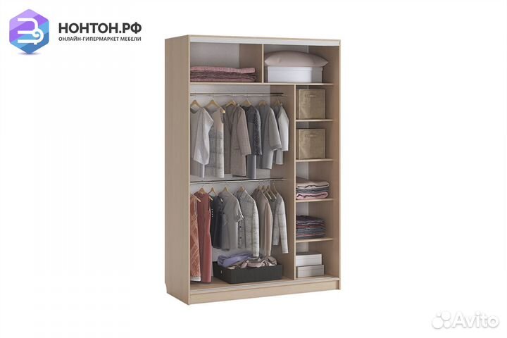 Шкаф-купе Гранд 1-600 бабочки дуб млечный