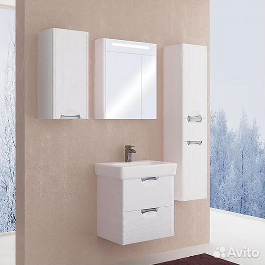 Тумба с раковиной aquaton Сильва 60 дуб полярный