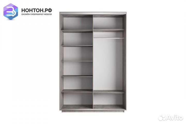 Шкаф-купе 2-х дверный Нонтон фото №1004 / бетон