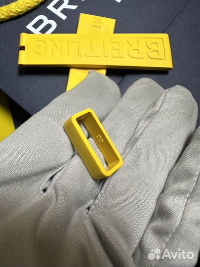 Желтый ремешок каучук 175s для Breitling, standard