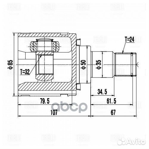 Шрус для а/м Toyota Camry (11) 2.0i/2.5i (внут