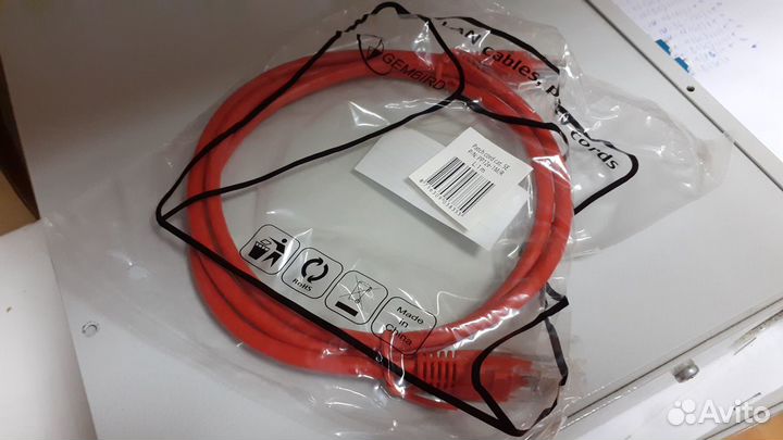 Патчкорд RJ-45, кат. 5е, 1 м., красный