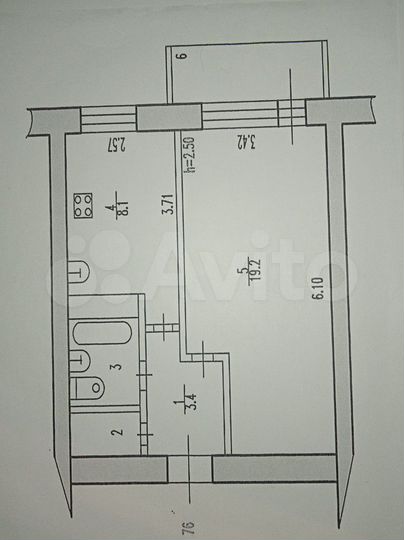 1-к. квартира, 35,3 м², 5/5 эт.