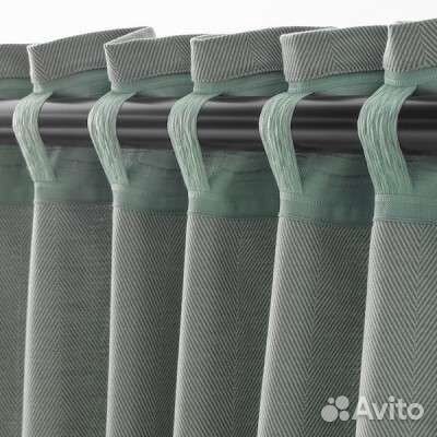 Шторы IKEA мятно зелёные 2 шт бархат