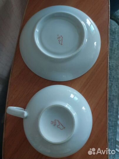 Чашка с блюдцем фарфор дулево