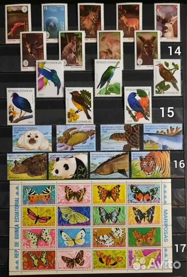 Коллекция марок фауна 60-90х 12 (чистые)