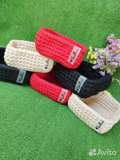 Корзинки из трикотажной пряжи