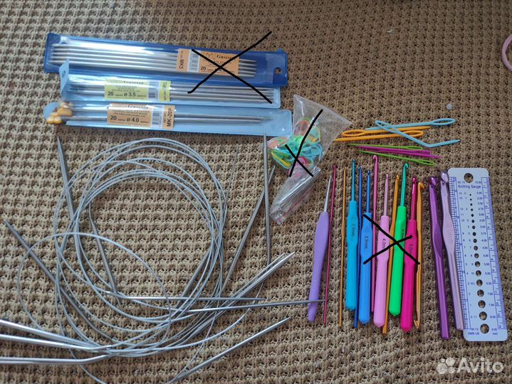 Спицы для вязания, крючки