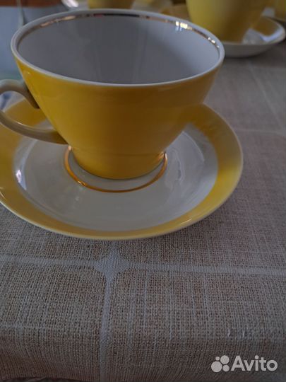 Фарфоровые Чайные чашки с блюдцами СССР