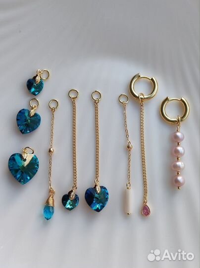 Серьги со съёмными подвесками