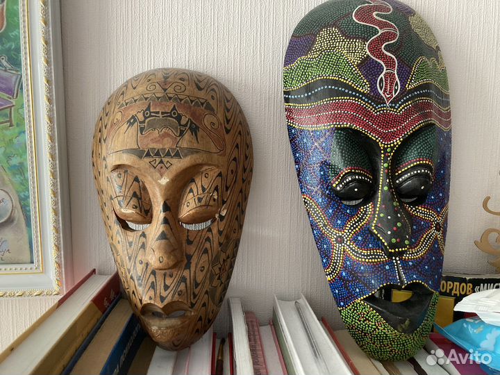 Африканские маски из дерева (70-х Конго)