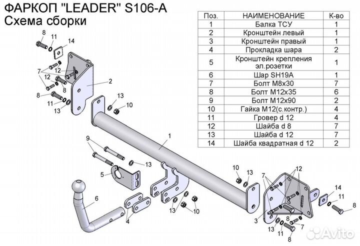 Фаркоп Skoda Octavia II 2008-2013