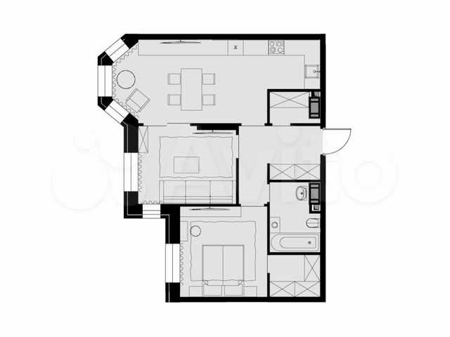 2-к. квартира, 62,6 м², 12/26 эт.