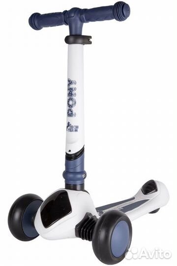 Самокат TechTeam Pony, синий (3-х колесный, светя