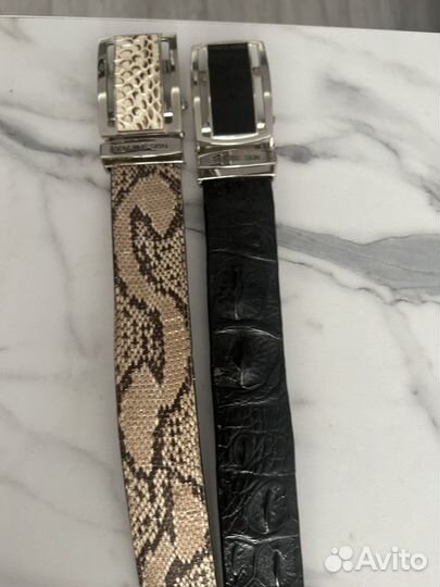 Ремень мужской из питона и крокодил