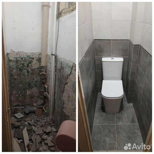 Ремонт ванной комнаты и санузла, укладка плитки