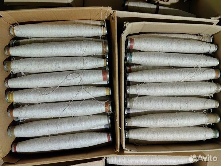 Пряжа СССР хлопок, лён на бобине