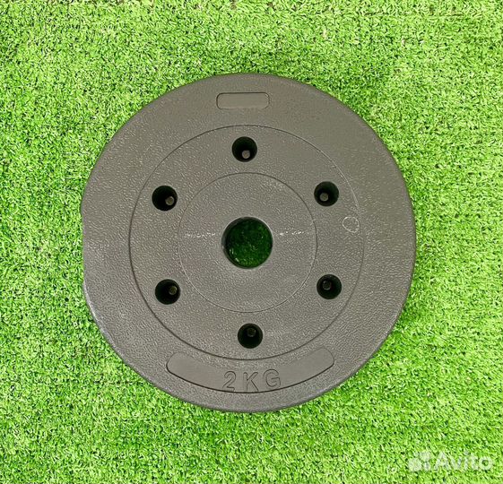 Диски (блины) для грифов штанг и гантелей 2 кг