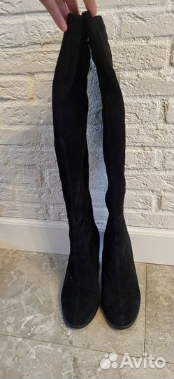 Сапоги зимние ботфорты 37 замша (натур)