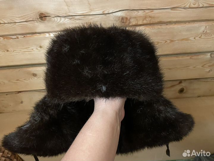 Норковая шапка мужская ушанка