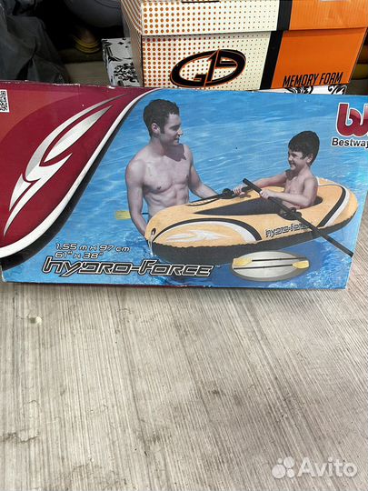 Лодка надувная резиновая с веслами детская